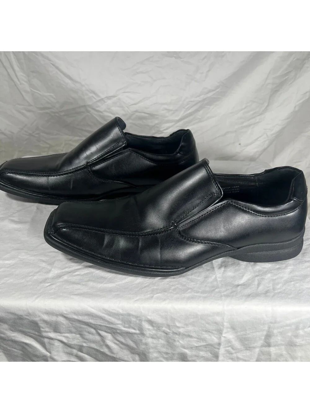 Dexter Comfort Men’s 10.5 Black Slip On Square Toe Dress Shoes Leather Lined